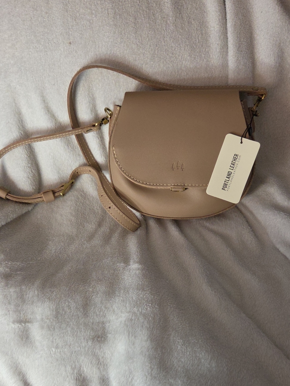 NWT Portland Leather Small Monaco Crossbody Color- Stone